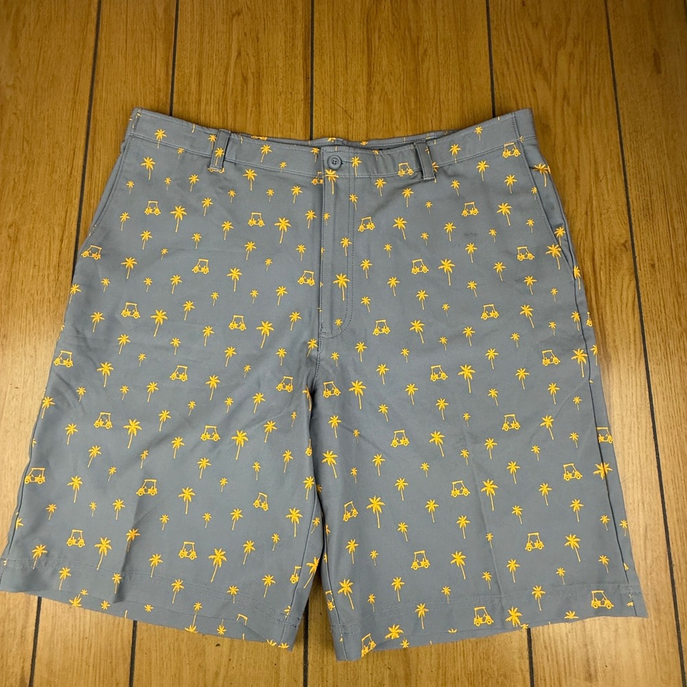 Golf America Men's Golf Shorts‎ Size 38 Palm Tree Golf Cart Print Casual
